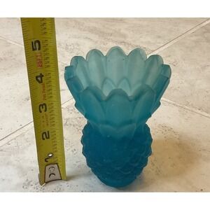 Vintage Tiara Indiana Frosted Glass Pineapple Taper Candle Holder